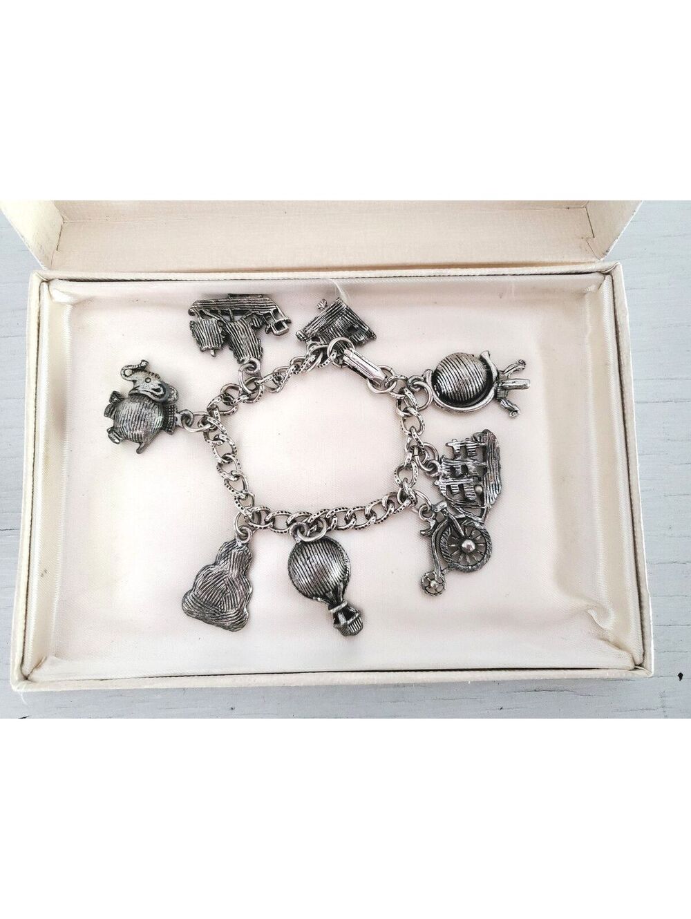 Vintage Silver-tone Charm Bracelet